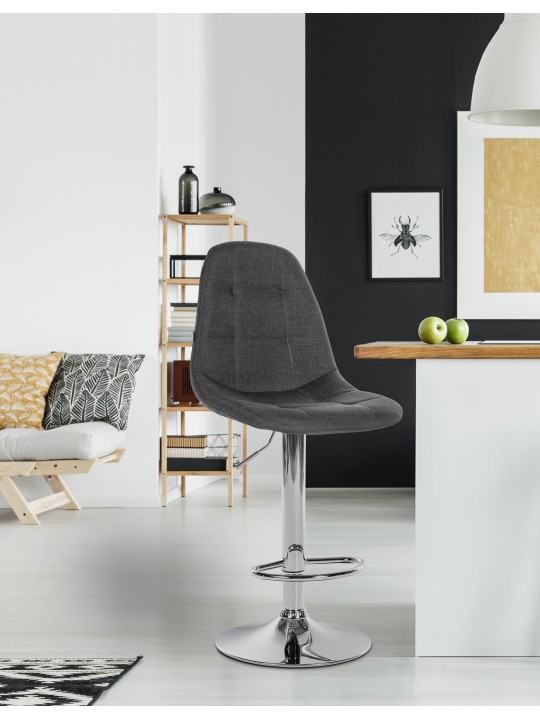 Scaun de bar Elmore material C, gri închis