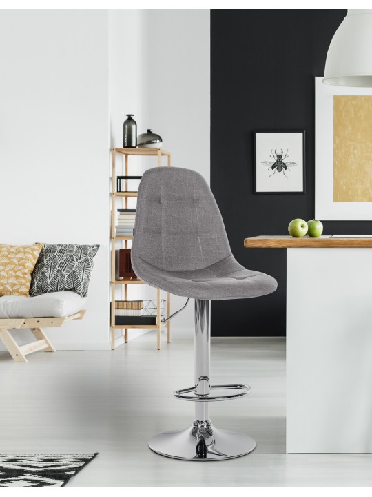 Scaun de bar Elmore material C, gri