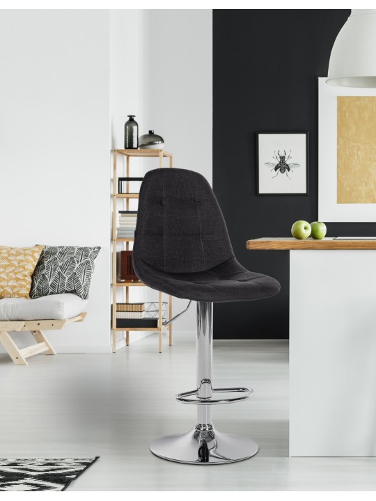 Scaun de bar Elmore material C, negru