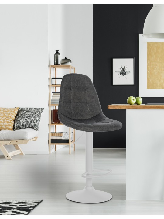 Scaun de bar Elmore stofa W, gri închis