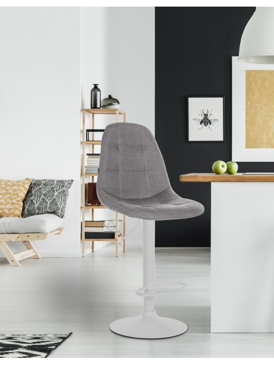 Scaun de bar Elmore stofa W, gri
