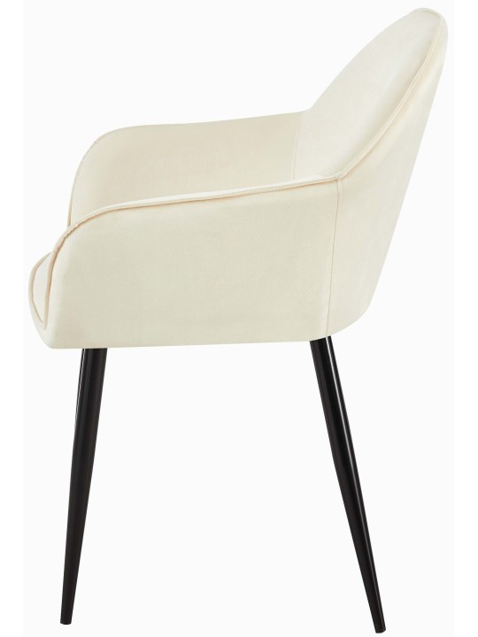Set 2 scaune din catifea Boise, crem