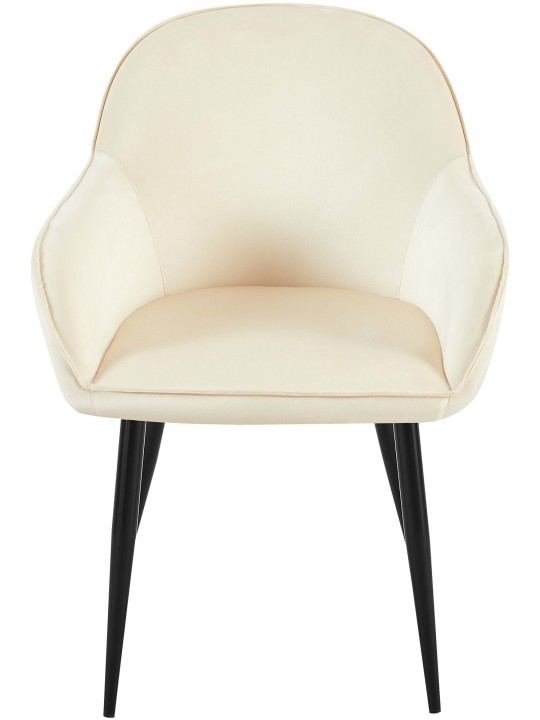 Set 2 scaune din catifea Boise, crem