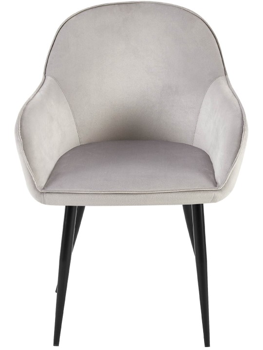 Set 2 scaune din catifea Boise, gri