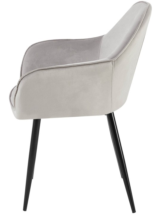 Set 2 scaune din catifea Boise, gri