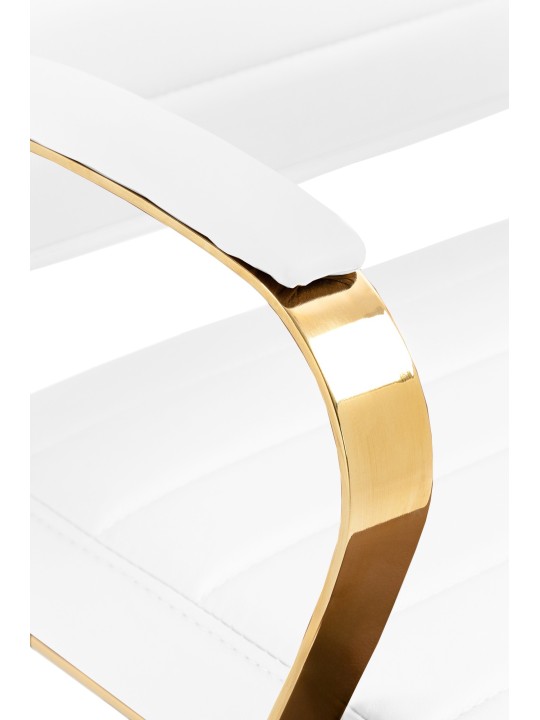 Scaun de birou Havana imitatie piele, alb