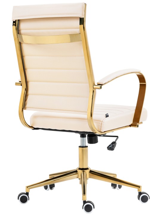 Scaun de birou Havana imitatie piele, crem