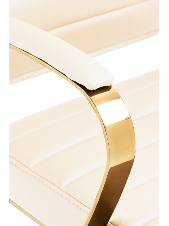 Scaun de birou Havana imitatie piele, crem