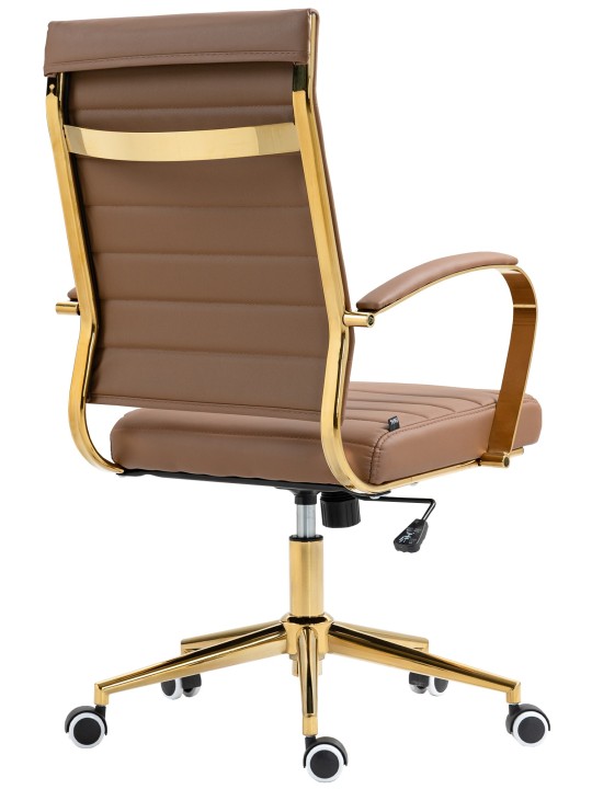 Scaun de birou Havana imitatie piele, maro deschis