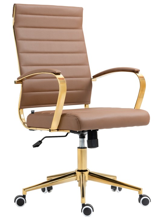 Scaun de birou Havana imitatie piele, maro deschis