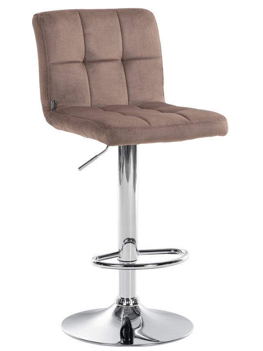 Scaun bar Peru catifea crom, maro