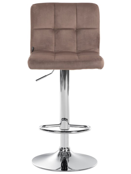 Scaun bar Peru catifea crom, maro