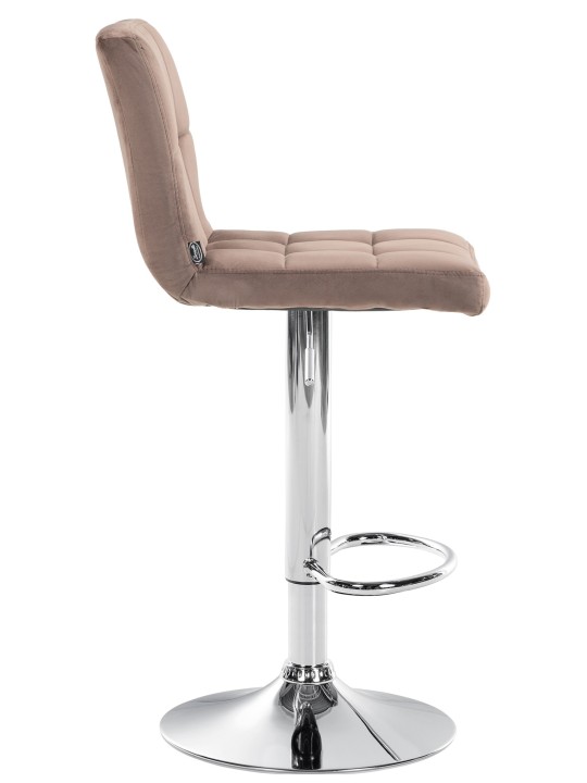 Scaun bar Peru catifea crom, maro