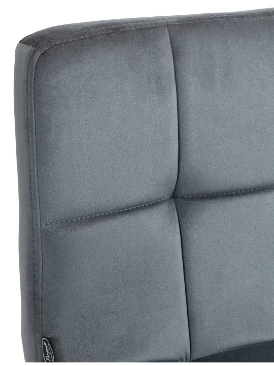 Scaun bar Peru catifea crom, gri închis