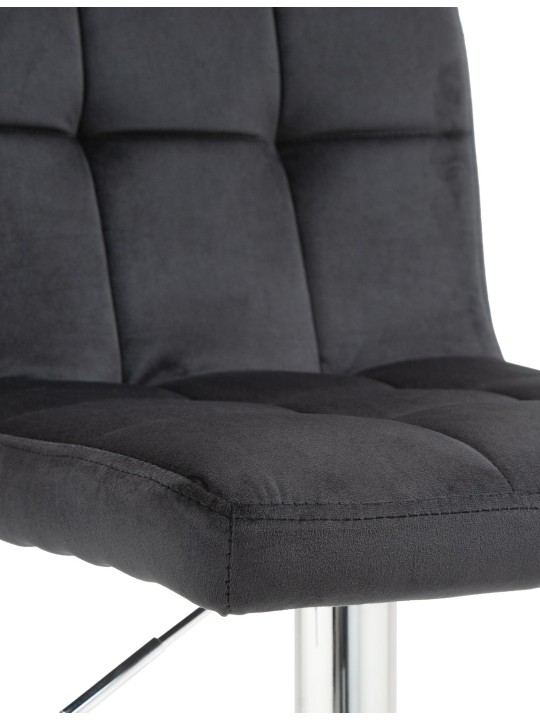 Scaun bar Peru catifea crom, negru Scaun bar Peru catifea crom, negru
