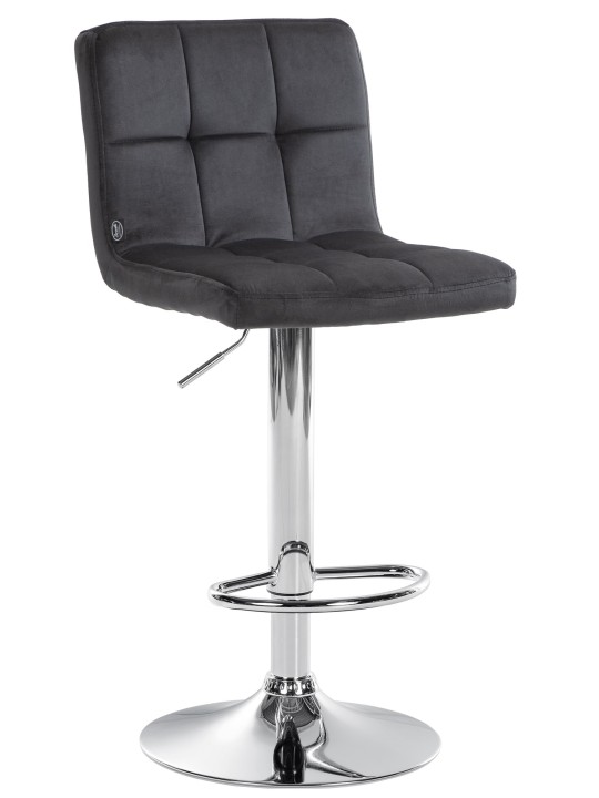 Scaun bar Peru catifea crom, negru Scaun bar Peru catifea crom, negru