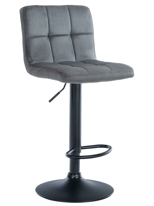 Scaun de bar catifea Peru, gri închis