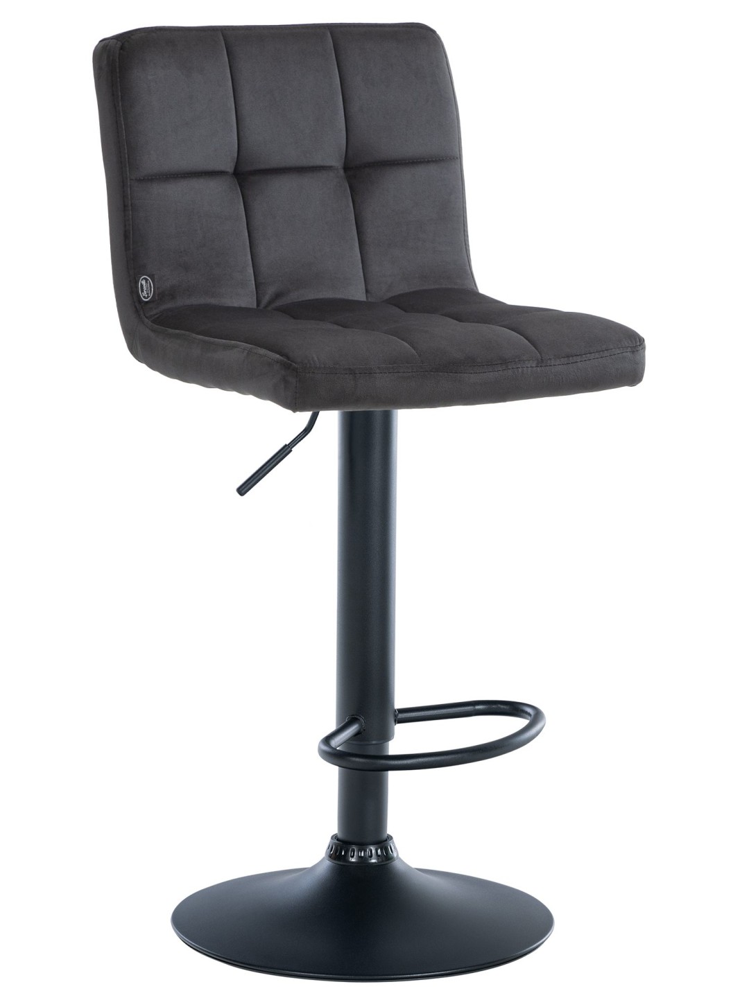 Scaun de bar catifea Peru, negru