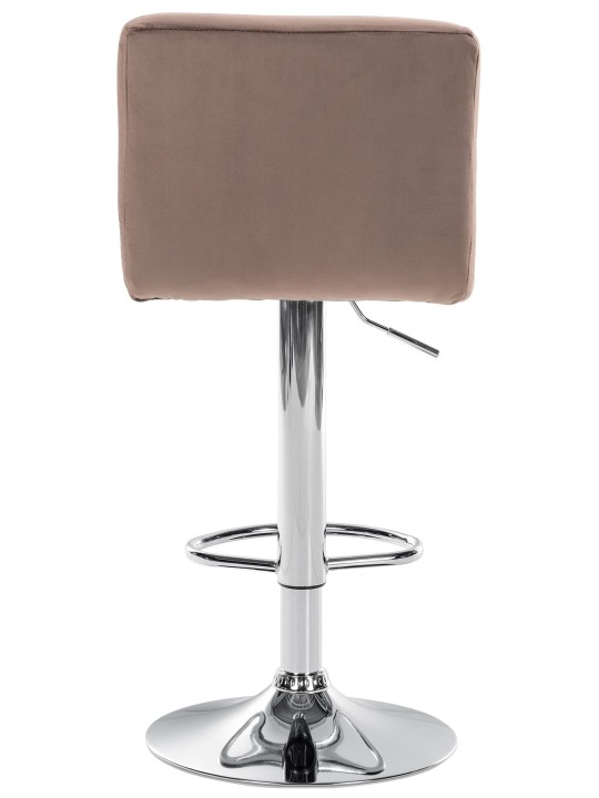 Set 2 scaune de bar Peru catifea crom, maro Set 2 scaune de bar Peru catifea crom, maro