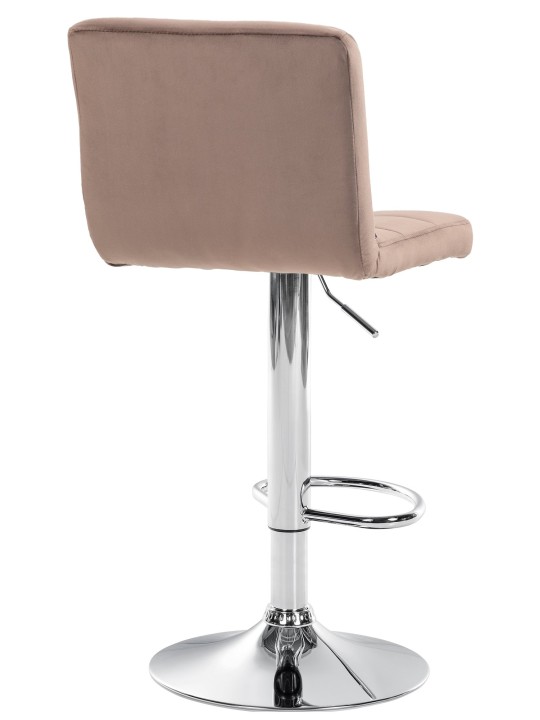 Set 2 scaune de bar Peru catifea crom, maro Set 2 scaune de bar Peru catifea crom, maro