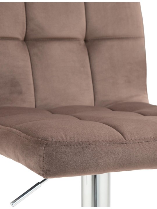 Set 2 scaune de bar Peru catifea crom, maro Set 2 scaune de bar Peru catifea crom, maro