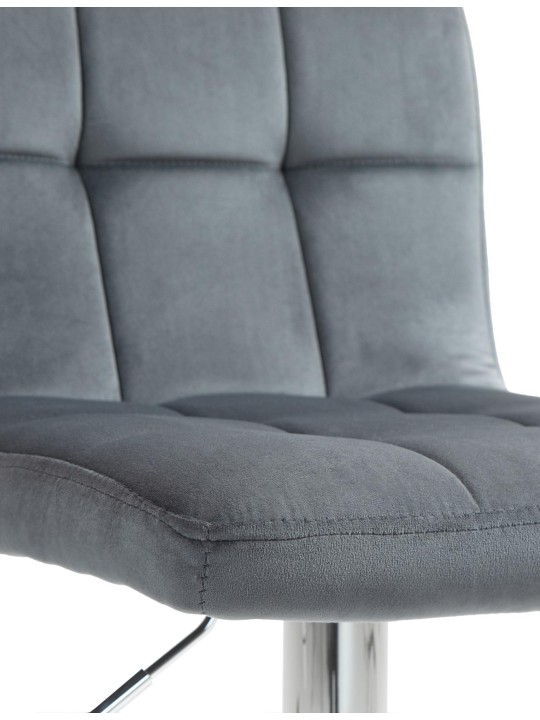 Set 2 scaune de bar Peru catifea crom, gri închis