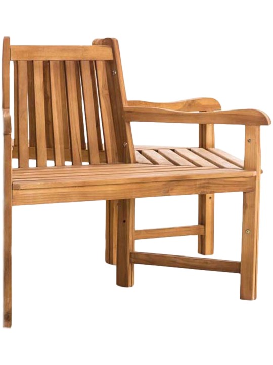 Bancă din copac Kenna cu cotieră semicirculară 200 cm, tec