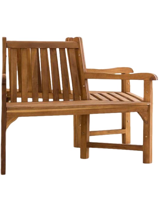 Bancă din copac Kenna cu cotieră semicirculară 250 cm, tec