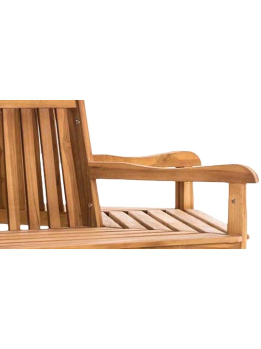 Bancă din copac Kenna cu cotieră semicirculară 250 cm, tec