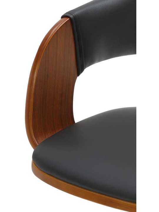 Set 2 taburete de bar Nilse imitatie piele, nuc/negru Set 2 taburete de bar Nilse imitatie piele, nuc/negru