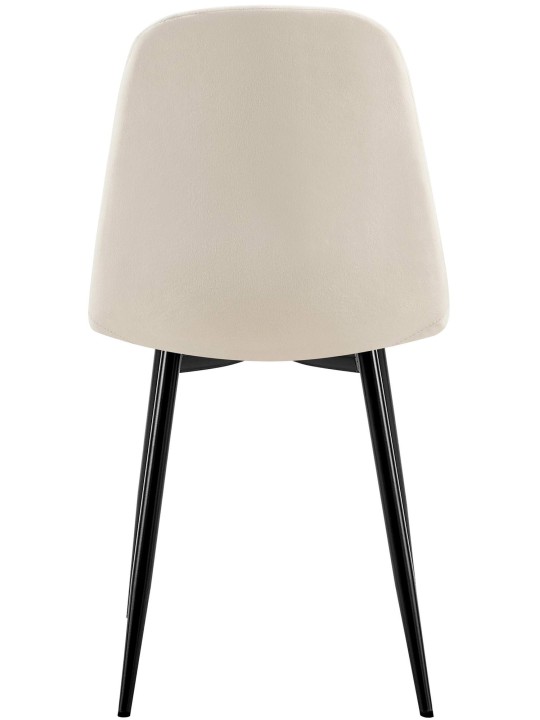 Set 4 scaune de sufragerie Baxter catifea, alb-crem