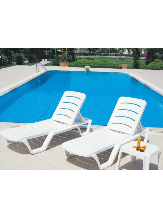 Set de 10 șezlonguri Bahama, alb Set de 10 șezlonguri Bahama, alb