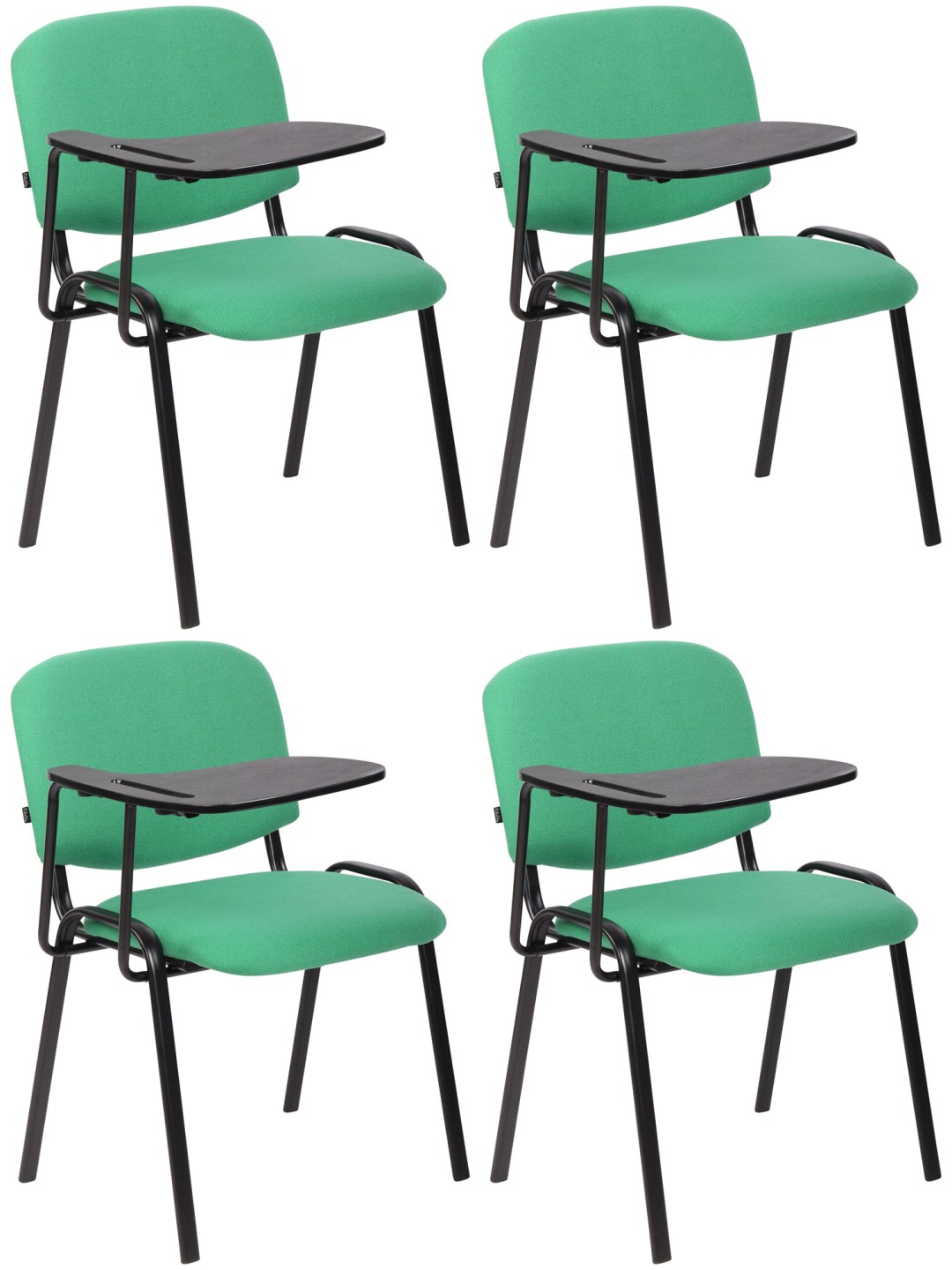 Set de 4 scaune Ken cu material de masă pliabil, verde