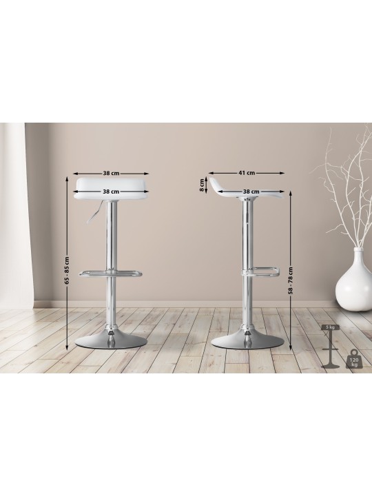 Scaun de bar DYN, alb