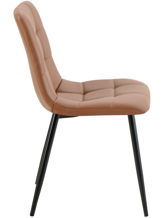 Set 4 scaune din imitatie piele Antibes, maro închis