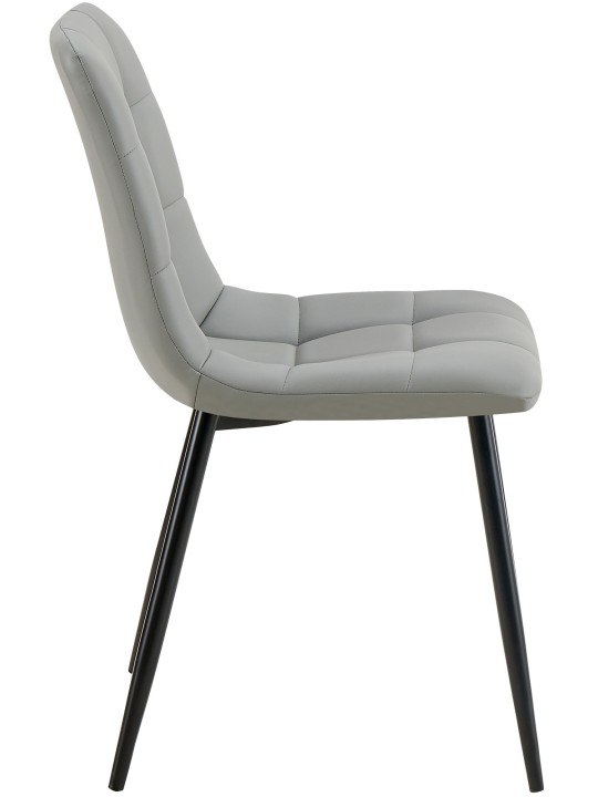 Set 4 scaune din imitatie piele Antibes, gri deschis Set 4 scaune din imitatie piele Antibes, gri deschis