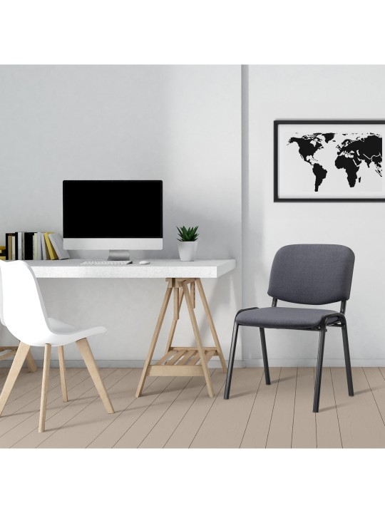 Scaun vizitator Ken material, gri Scaun vizitator Ken material, gri