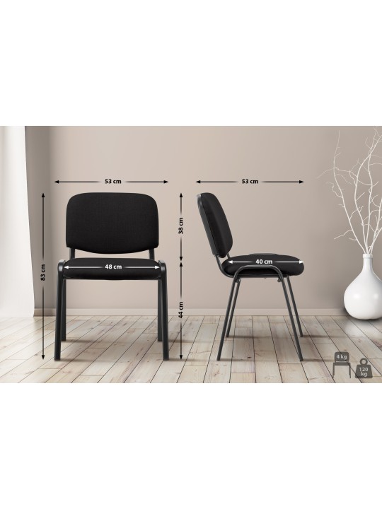 Scaun vizitator Ken material, negru Scaun vizitator Ken material, negru