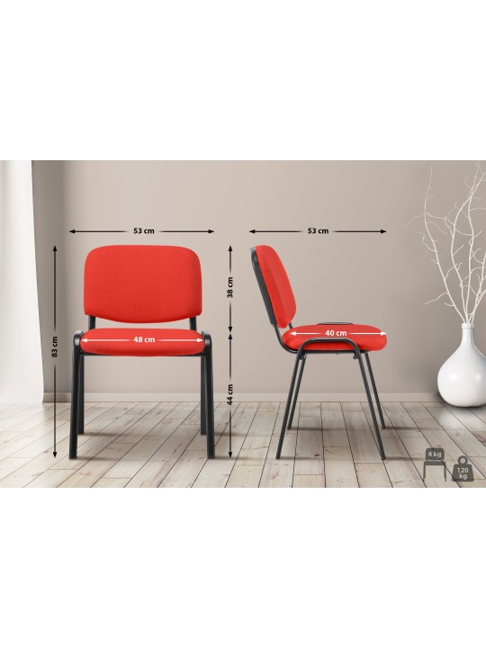Scaun vizitator Ken material, roșu