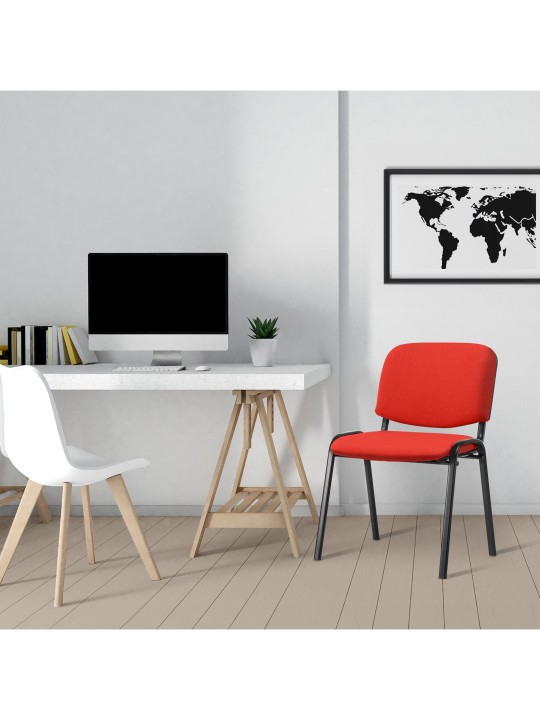 Scaun vizitator Ken material, roșu