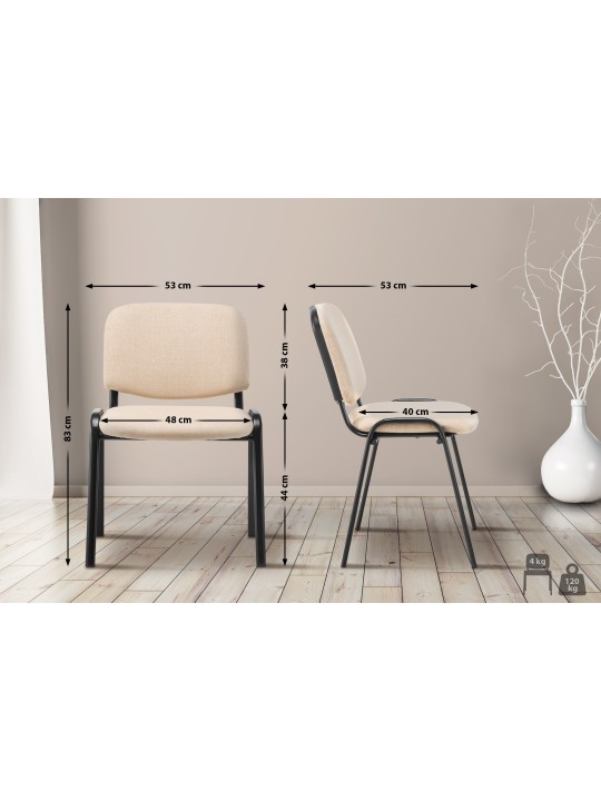 Scaun vizitator Ken material, crem