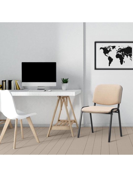 Scaun vizitator Ken material, crem