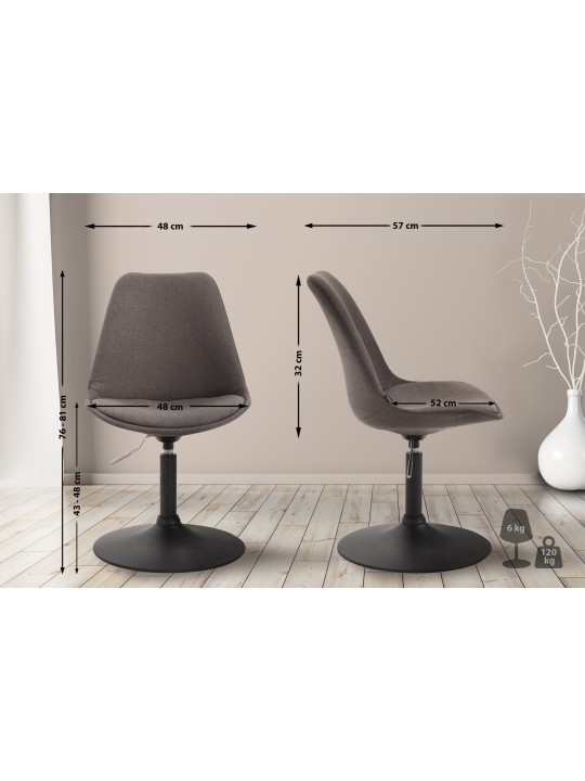 Scaun Maverick B stofa, gri închis