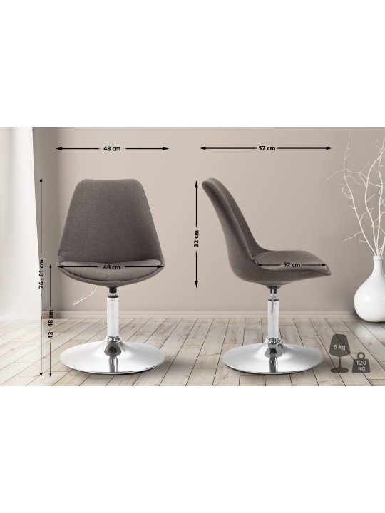 Scaun Maverick C stofa, gri închis