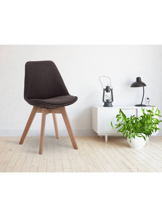 Scaun vizitator Borneo V2 țesătură Natura, gri închis