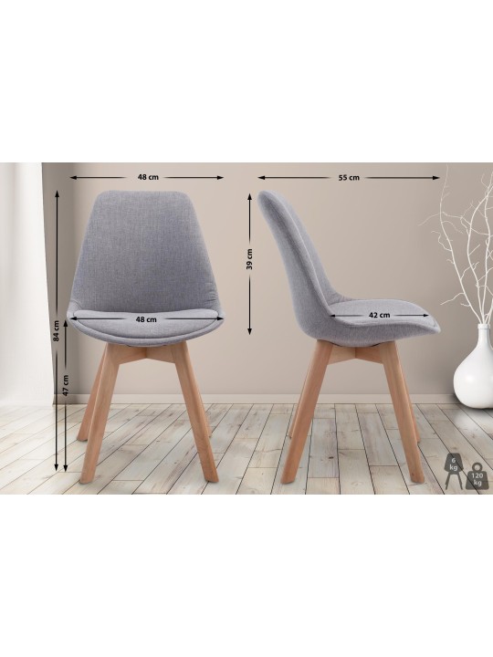 Scaun vizitator Borneo V2 țesătură Natura, gri