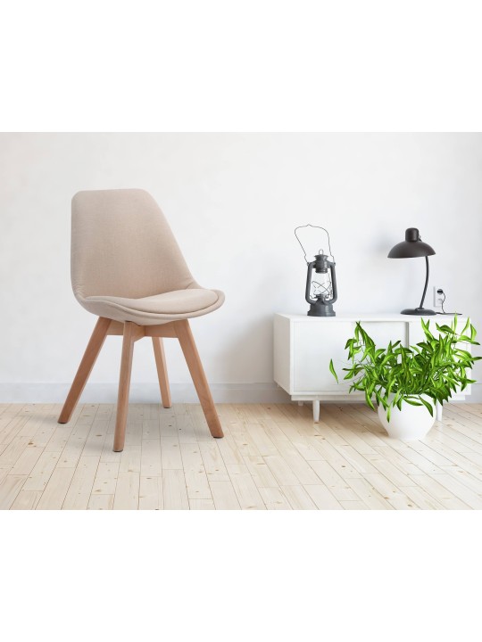 Scaun vizitator Borneo V2 țesătură Natura, crem