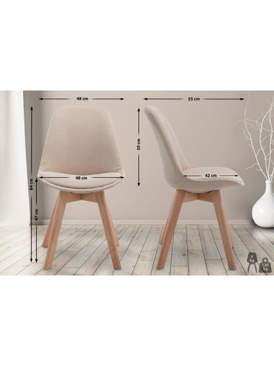 Scaun vizitator Borneo V2 țesătură Natura, crem