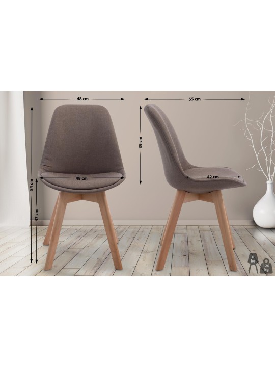 Scaun vizitator Borneo V2 țesătură Natura, taupe