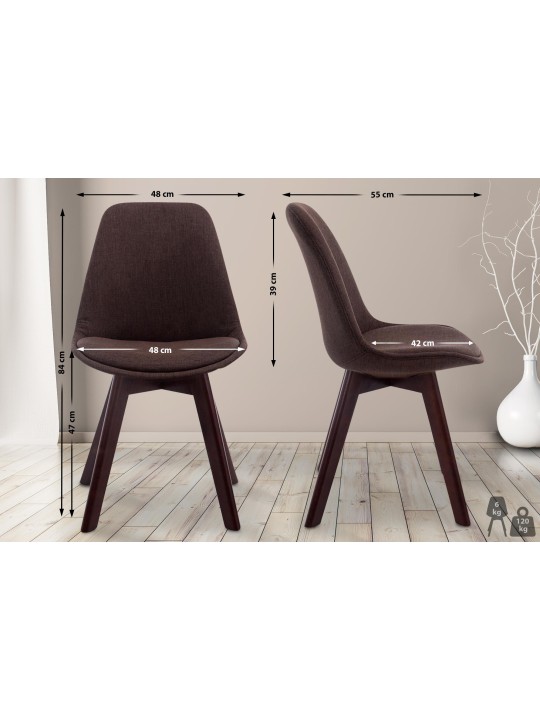 Scaun vizitator țesătură din nuc Borneo V2, maro